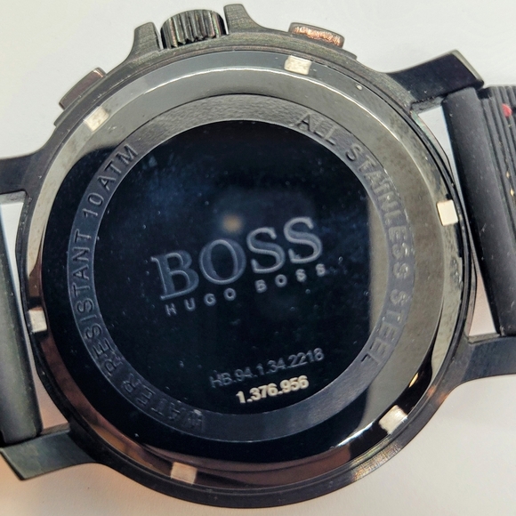Hugo Boss Black Collection Chronograph Black Dial Black Silicone Men's Watch - Picture 6 of 7